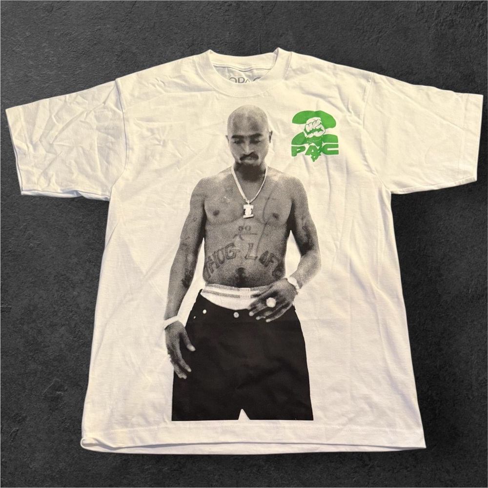 2Pac Tupac Shakur Graphic T-Shirt White Mens Medium Hip Hop Rap Tee Amaru 2025‎